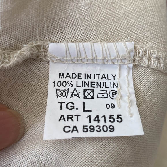 AM Basics 100% linen, beige, lagenlook, asymmetric, button down, tunic!  Large - Picture 17 of 17